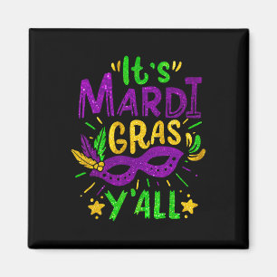 Sein Mardi Gras Yall Beads Mask Jester Hat Festiva Magnet