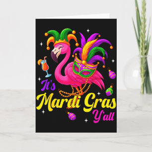 Sein Mardi Gras Yall Flamingo Kostüm Mädchen Fraue Karte