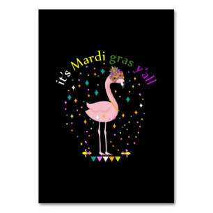 Sein Mardi Gras Yall Funny Mask Flamingo Lover Tischnummer