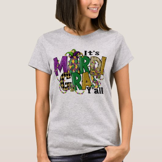 Sein Mardi Gras Yall, Mardi Gras Party Maskenkostü T-Shirt (Vorderseite)