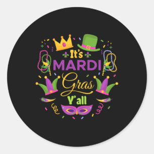Sein Mardi Gras Yall Mardi Gras Party Maskenkostüm Runder Aufkleber