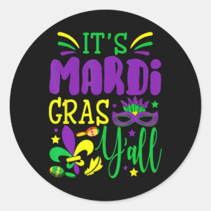 Sein Mardi Gras Yall Mardi Gras Party Maskenkostüm Runder Aufkleber