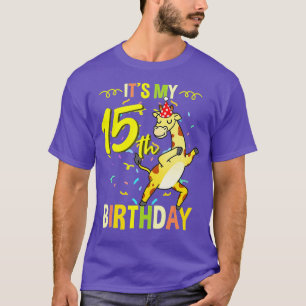 Sein mein 15. Geburtstag Dabbing Giraffe - 1 T-Shirt