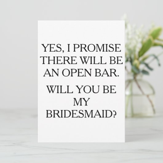 sein, meine Bar-Visitenkarte offen zu haben Einladung (Stehend Vorderseite)