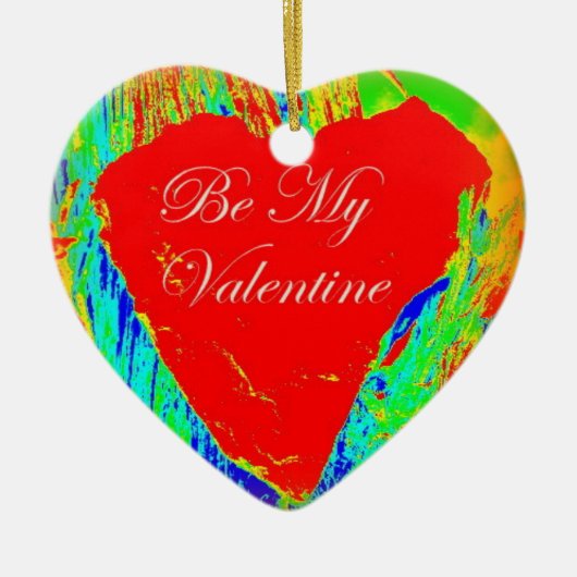 sein, meine valentinische rote Herzverzierung Keramik Ornament (Vorne)