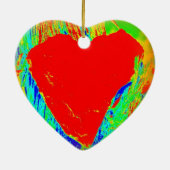 sein, meine valentinische rote Herzverzierung Keramik Ornament (Hinten)