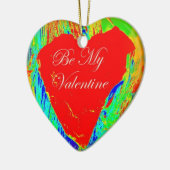 sein, meine valentinische rote Herzverzierung Keramik Ornament (Links)
