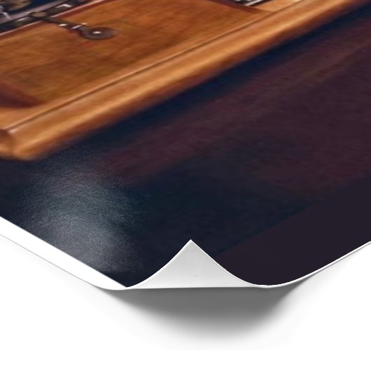 Sein Meister spricht den Hund an Poster (Ecke)