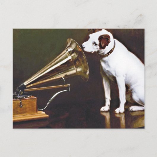 Sein Meister spricht den Hund an Postkarte (Vorderseite)