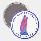 Sein Meister spricht Retro Magnet (Vorderseite/Rückseite)