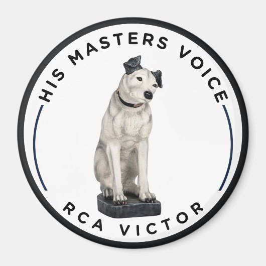 Sein Meister spricht Vintag Schwarz und Weiß Magnet (Vorne)