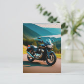 Sein Motorrad Postkarte (Stehend Vorderseite)