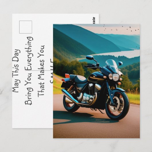 Sein Motorrad Postkarte (Vorne/Hinten)