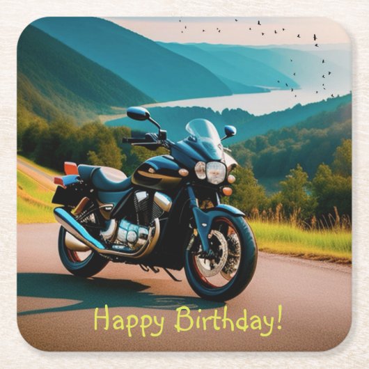 Sein Motorrad Rechteckiger Pappuntersetzer (Vorderseite)