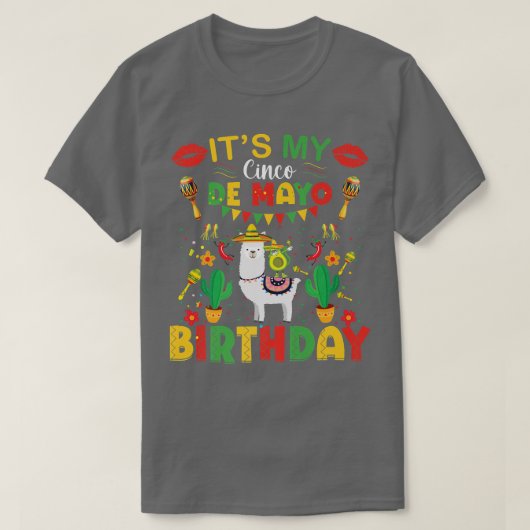 Sein My Cinco De Mayo Birthday Meican Lamamabbing T-Shirt (Design vorne)