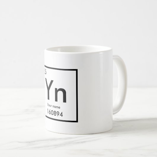Sein Name als chemisches Element Kaffeetasse (VorderseiteRechts)