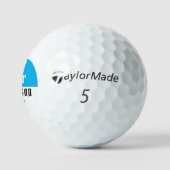 sein Name blau Logo für stilvolle Golfer Golfball (Logo)