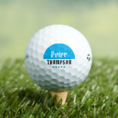 sein Name blau Logo für stilvolle Golfer Golfball (Insitu T-Shirt)