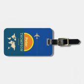 sein Name blaues Logo Gepäckanhänger (Vorderseite horizontal)