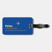 sein Name blaues Logo Gepäckanhänger (Rückseite horizontal)