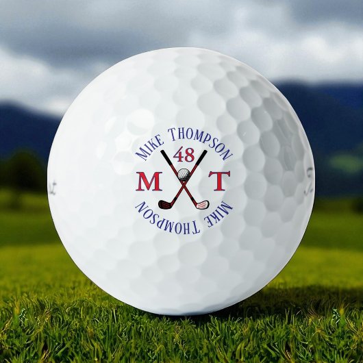 Sein Name, Initialen und Alter - monogrammiert Golfball