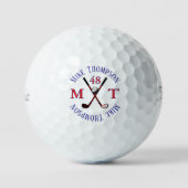 Sein Name, Initialen und Alter - monogrammiert Golfball (Vorderseite)