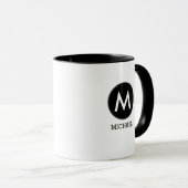 Sein Name Monogram Schwarz-weiß Tasse (VorderseiteRechts)