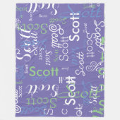 Sein Name Typografie-Augenzwinkernfarbe Fleecedecke (Vorderseite)