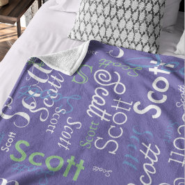 Sein Name Typografie-Augenzwinkernfarbe Fleecedecke