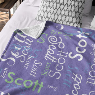 Sein Name Typografie-Augenzwinkernfarbe Fleecedecke