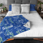 Sein Name Typografie tiefblaue Farbe Fleecedecke