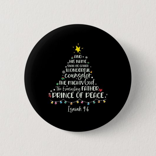 Sein Name wird Isaiah 96 Weihnachtsbaum genannt Button (Vorderseite)
