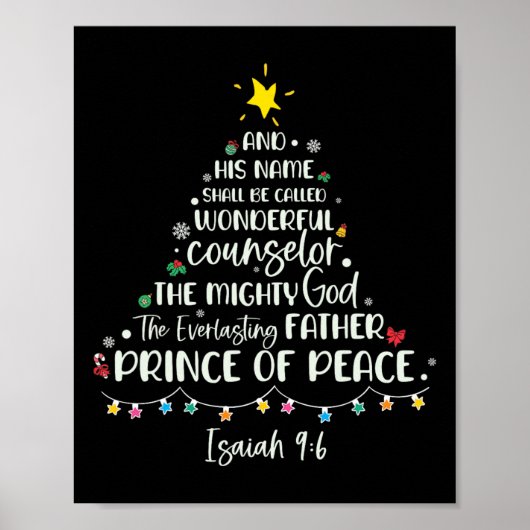 Sein Name wird Isaiah 96 Weihnachtsbaum genannt Poster (Vorne)
