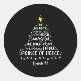 Sein Name wird Isaiah 96 Weihnachtsbaum genannt Runder Aufkleber