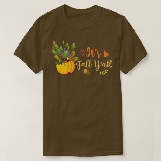Sein Niedlicher Kürbis im Herbst Verlasse Herbstsa T-Shirt (Design vorne)