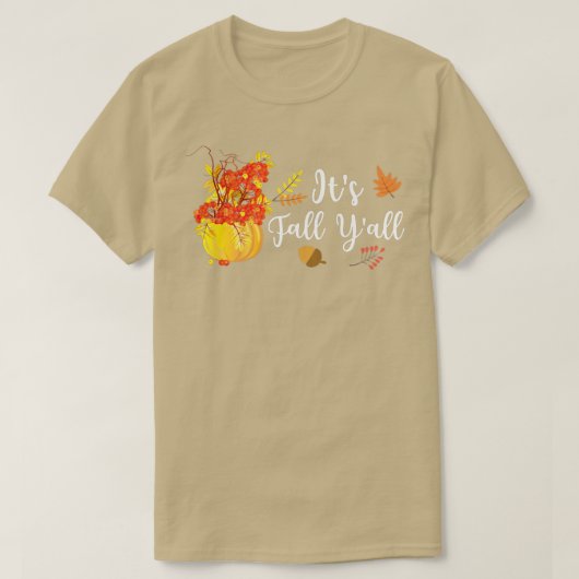 Sein Niedlicher Kürbis im Herbst Verlasse Herbstsa T-Shirt (Design vorne)