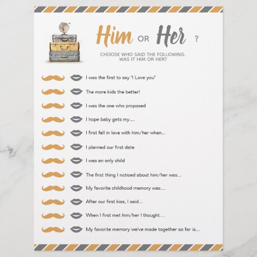 Sein oder ihr Reisethemenspiel (Vorderseite)