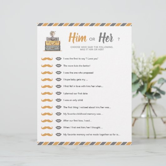 Sein oder ihr Reisethemenspiel (Stehend Vorderseite)