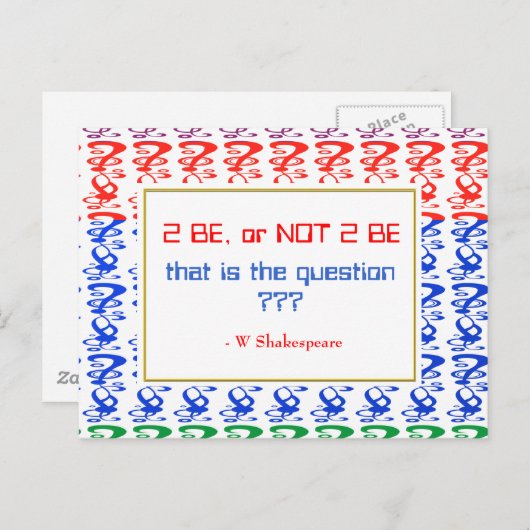 Sein oder Nicht SEIN ist die Frage Postkarte (Vorne/Hinten)