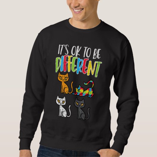 Sein Ok, ein anderes Cat Puzzle Niedlich Autismus  Sweatshirt (Vorderseite)