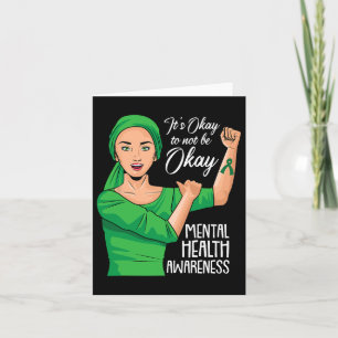 Sein Ok, nicht Ok Mental Health Awareness Green Karte