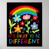 Sein Ok zu sein, anders Autismus Rainbow Boho Neur Poster (Vorne)