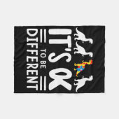 Sein Ok zu sein, verschiedene Dinosaurier Autismus Fleecedecke (Vorderseite (Horizontal))