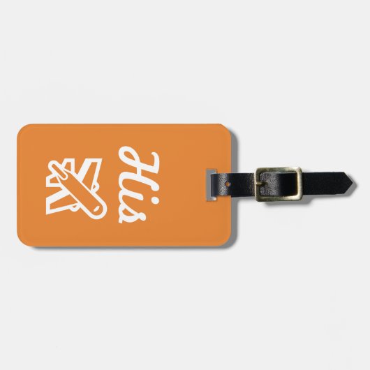 Sein Orangefarbener und weißer Gepäckträger Gepäckanhänger (Vorderseite horizontal)