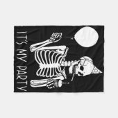 Sein Party Lazy Halloween Kostüm Skeletton Skull Fleecedecke (Vorderseite (Horizontal))