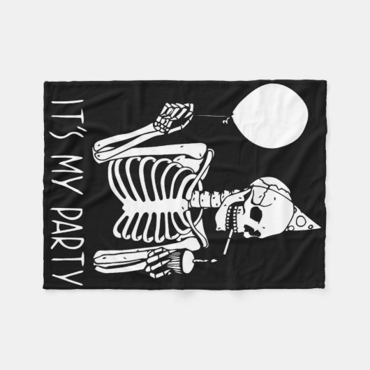 Sein Party Lazy Halloween Kostüm Skeletton Skull Fleecedecke (Vorderseite (Horizontal))