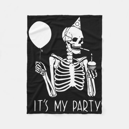 Sein Party Lazy Halloween Kostüm Skeletton Skull Fleecedecke (Vorderseite)