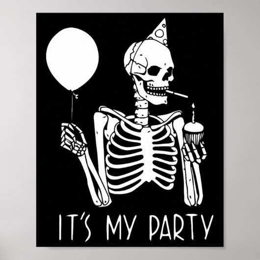 Sein Party Lazy Halloween Kostüm Skeletton Skull Poster (Vorne)