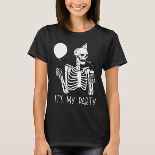 Sein Party Lazy Halloween Kostüm Skeletton Skull T-Shirt