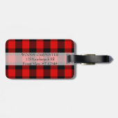 Sein personalisierte rustikale Elch-roter Büffel Gepäckanhänger (Rückseite horizontal)